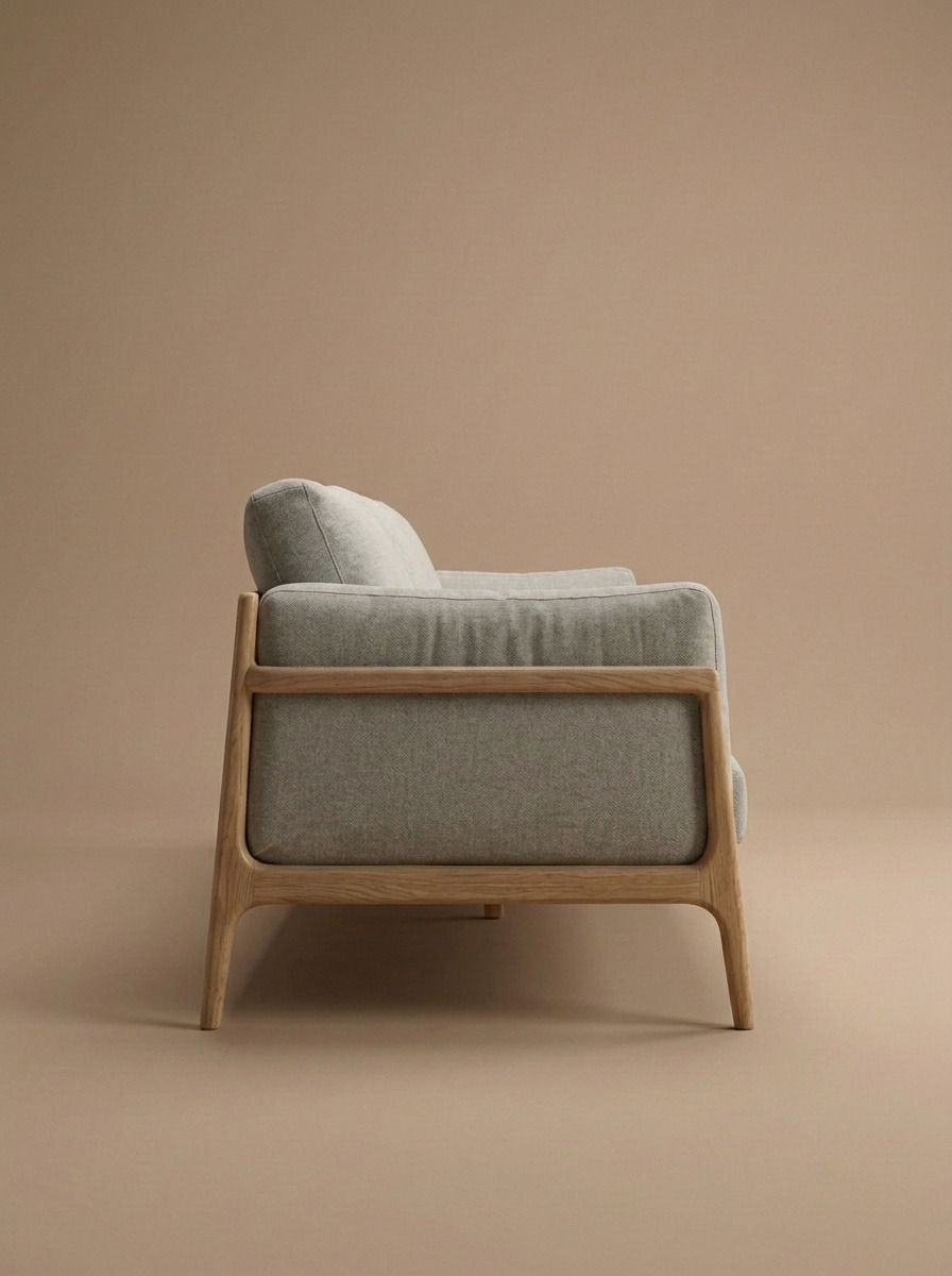 INARA WOOD SOFA - Bespoke furnitue - Lateral view
