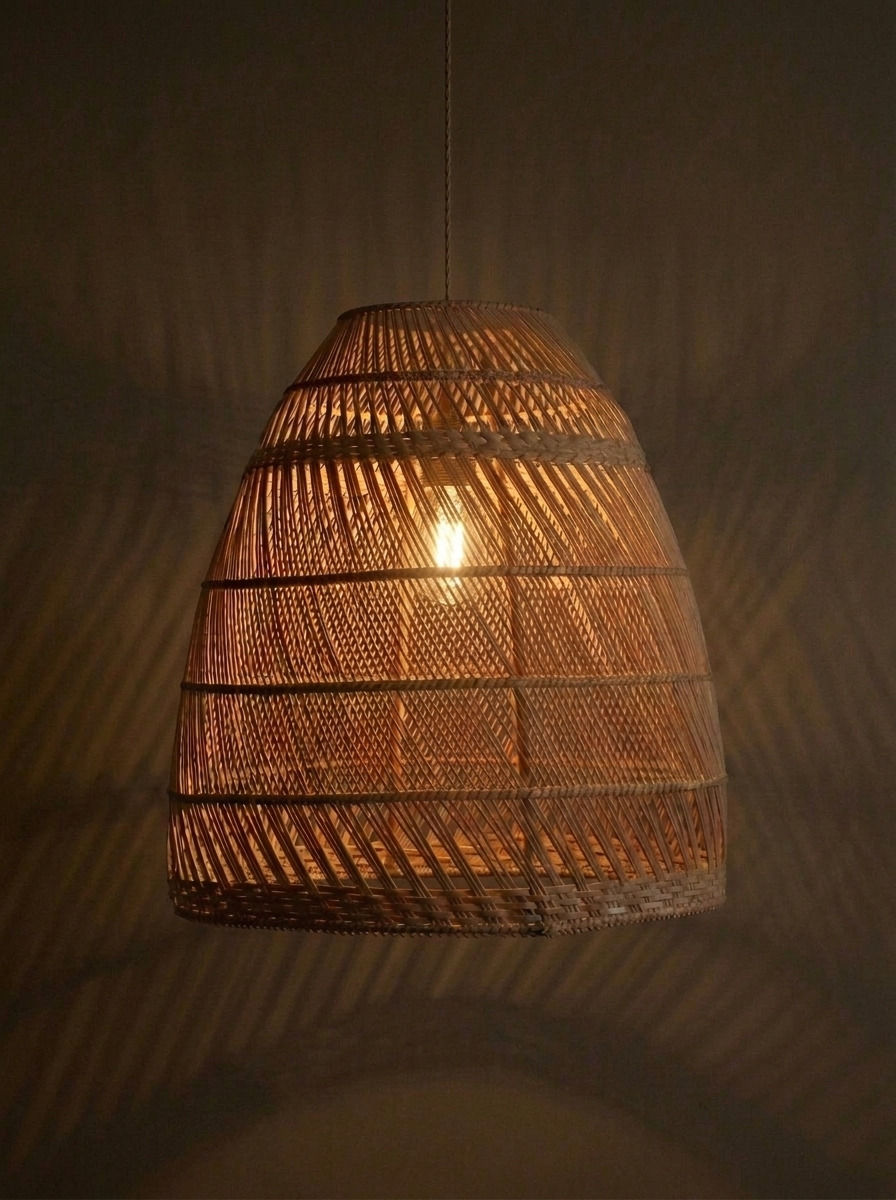 BURMA RATTAN LAMP - Bespoke furniture - Main view - Light on