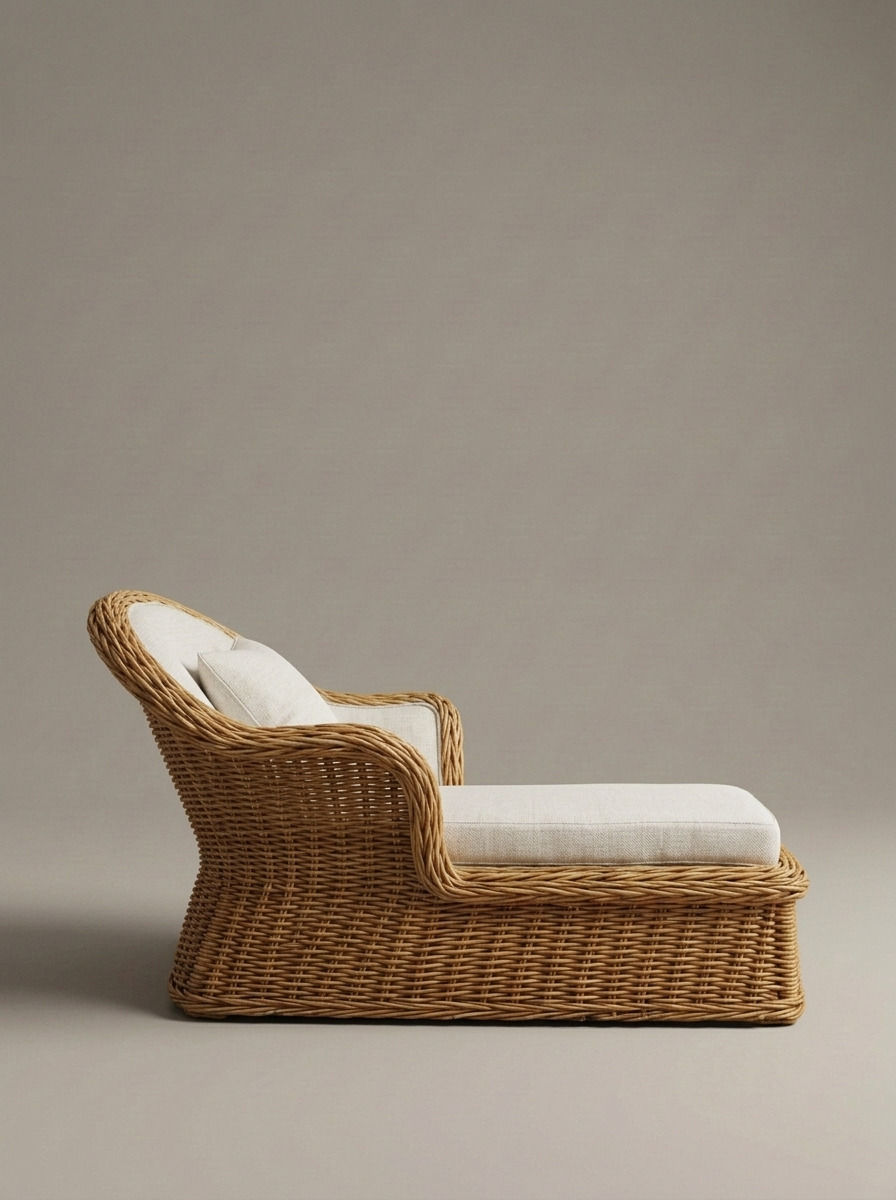 KORA RATTAN CHAISE LOUNGE - Bespoke furniture - Lateral view