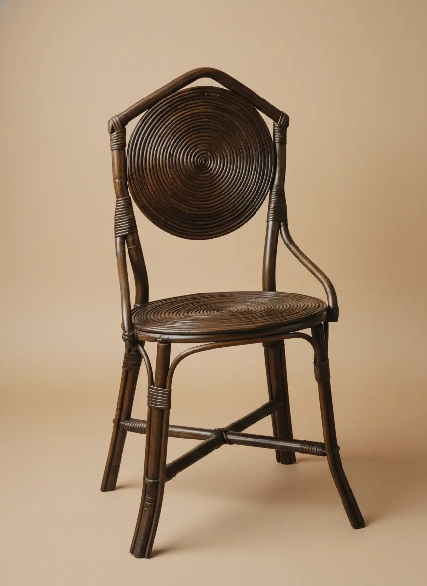 KLIA RATTAN CHAIR - Bespoke furniture - Main view - Dark varnish 