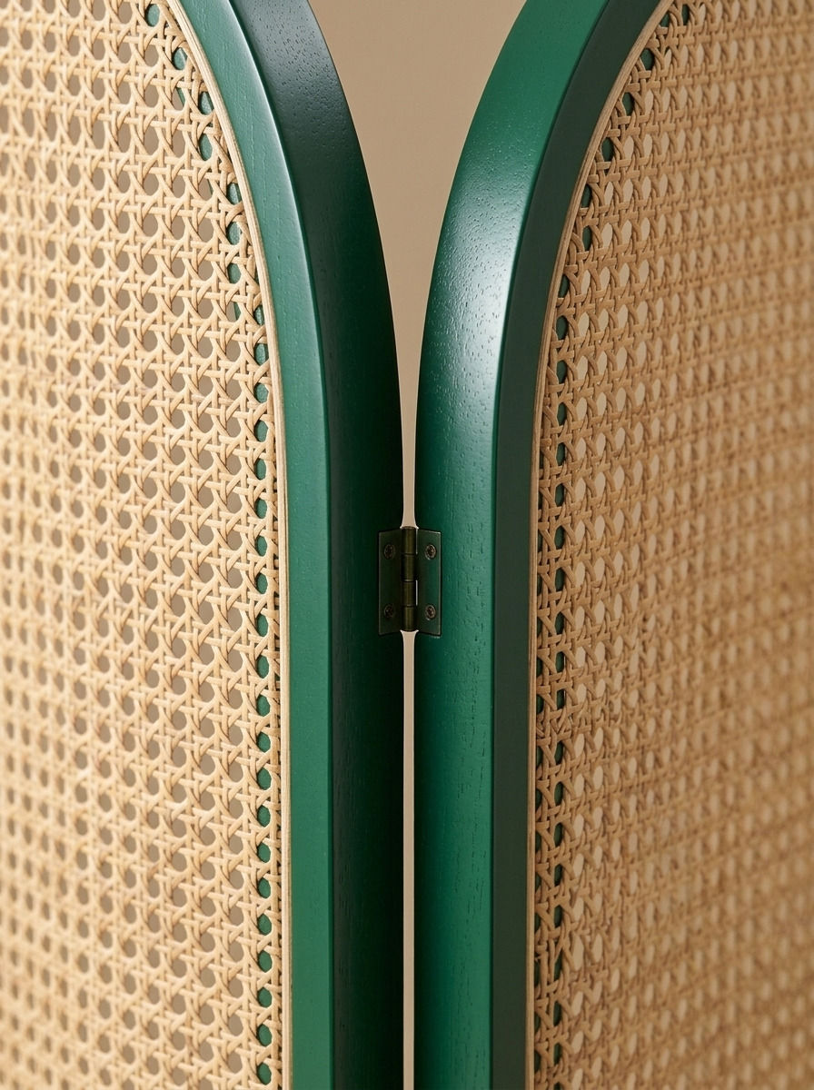 BELORA WOOD RATTAN ROOM DIVIDER - Bespoke furniture - Detail view