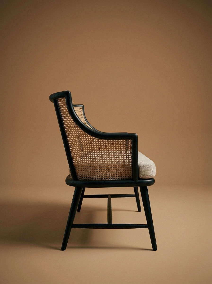 KAEL WOOD RATTAN SOFA - Bespoke funiture - lateral view