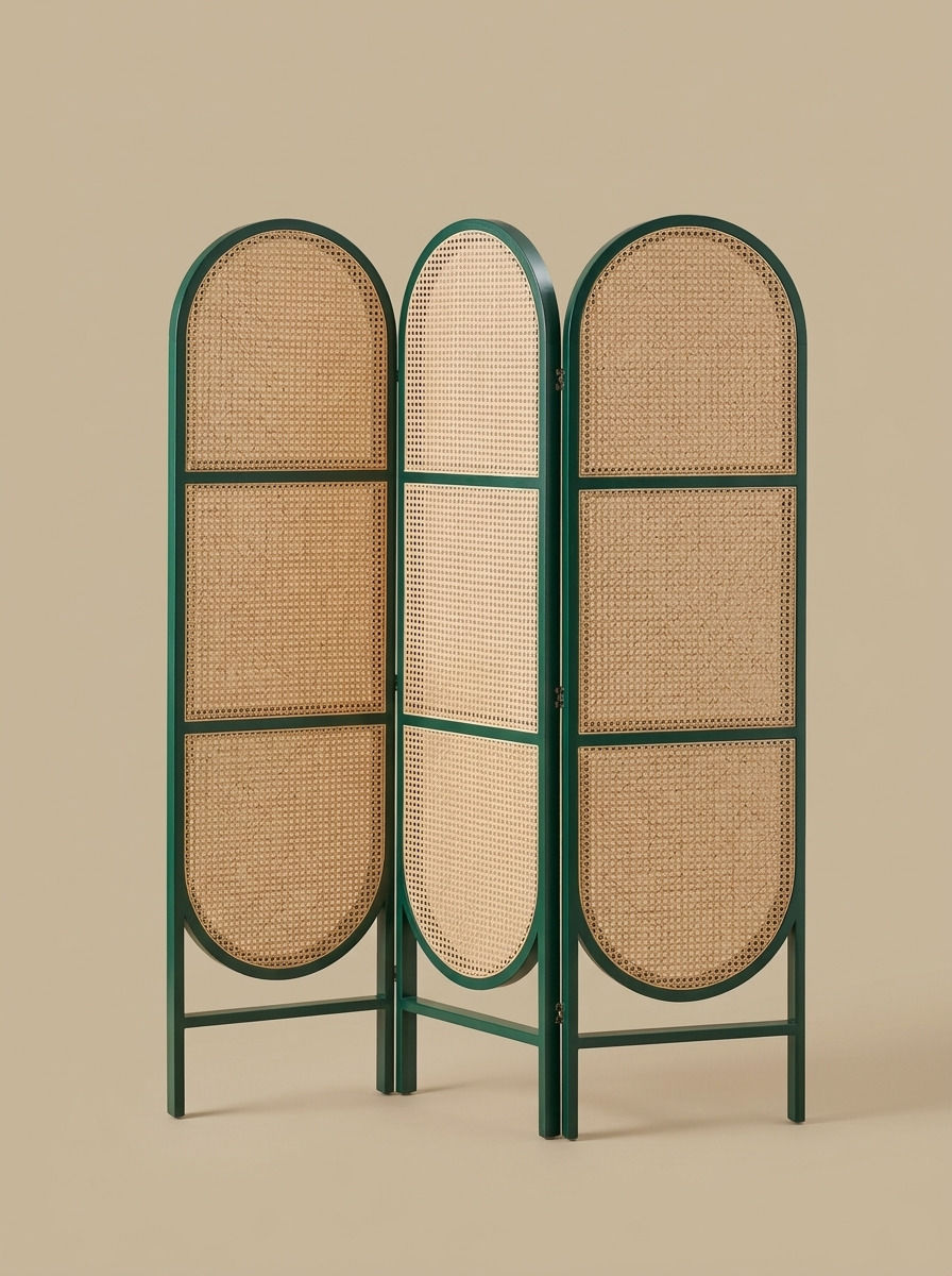 BELORA WOOD RATTAN ROOM DIVIDER - Bespoke furniture - Main view