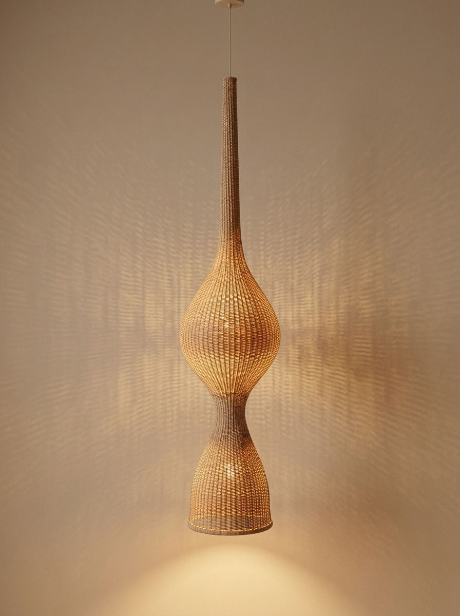 LINK RATTAN LAMP - Bespoke furniture - Main view - Light on