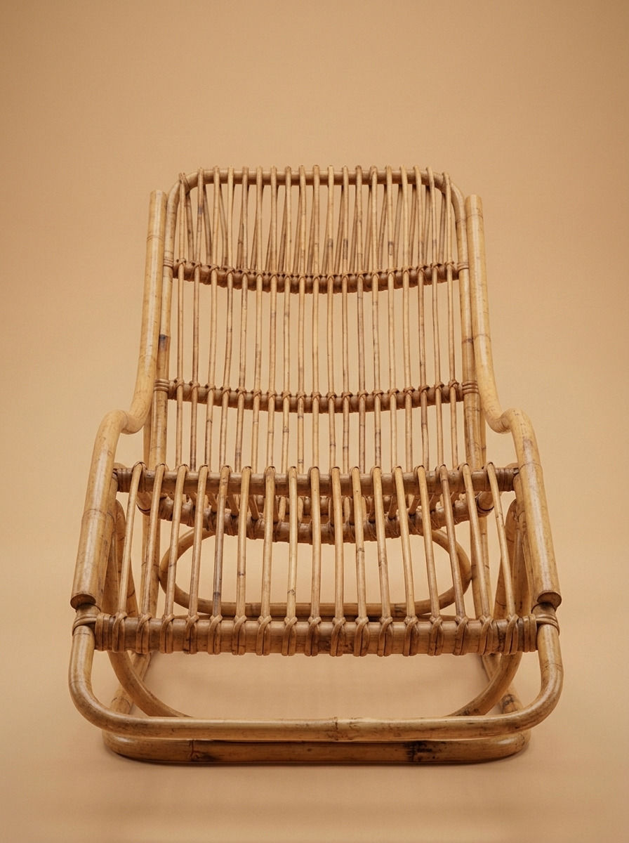 BORA RATTAN CHAISE LOUNGE - Bespoke furniture - Front view