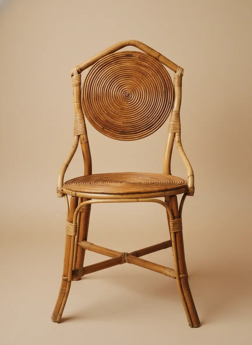 KLIA RATTAN CHAIR - Bespoke furniture - Front view 