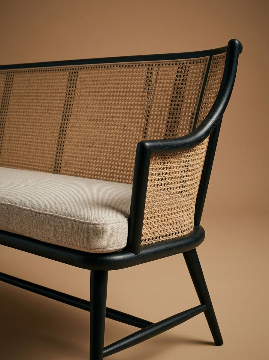 KAEL WOOD RATTAN SOFA - Bespoke funiture - detail view