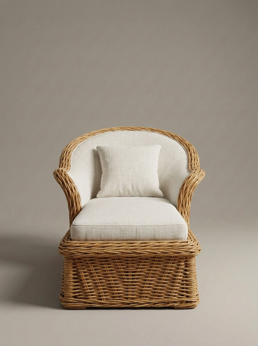 KORA RATTAN CHAISE LOUNGE - Bespoke furniture - Front view