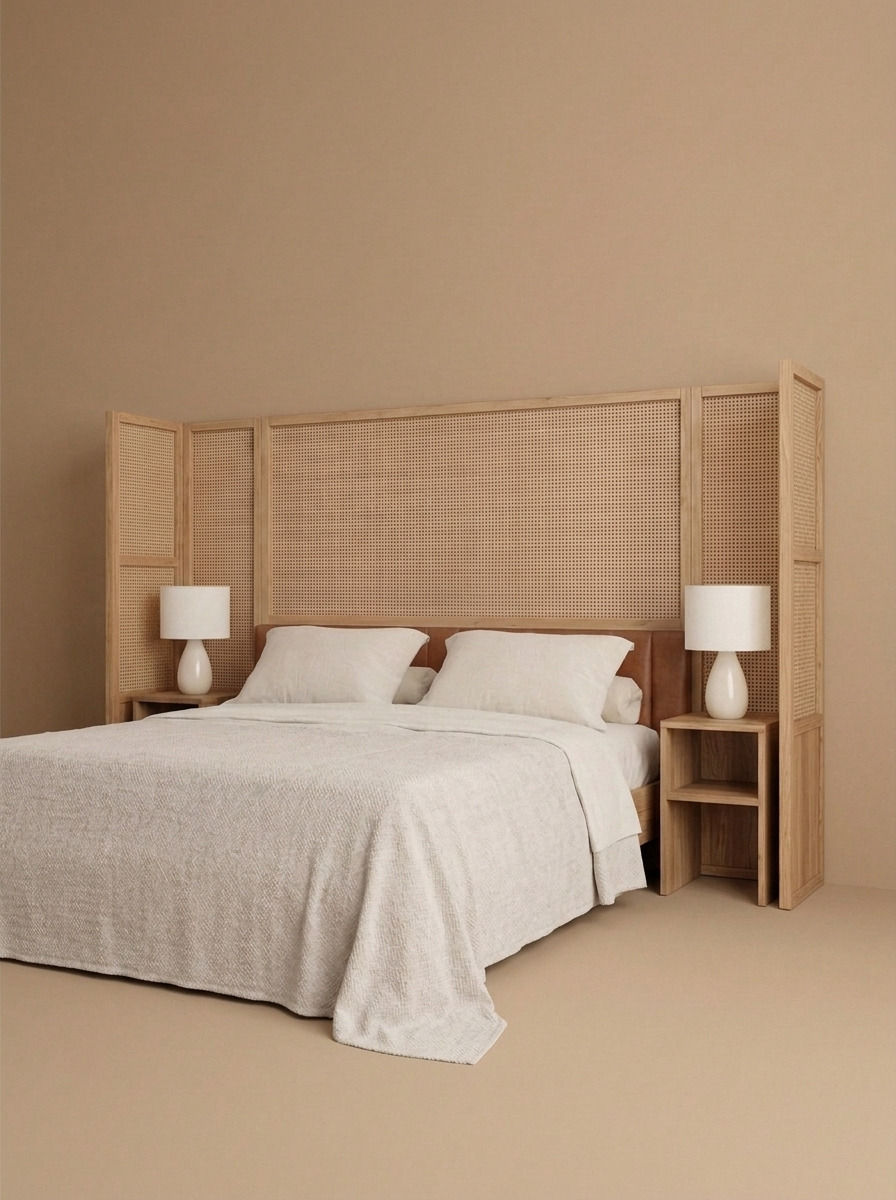 OASIS WOOD RATTAN HEADBOARD - Bespoke furniture - Lateral view