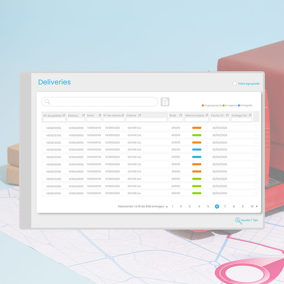 Diseño Web Estado de Pedidos Packtraking