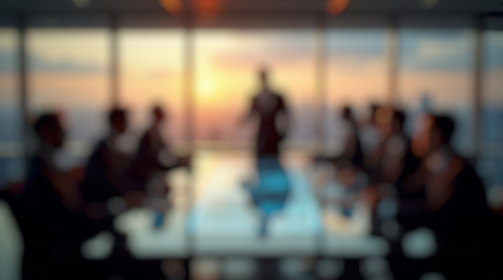 A blurred abstract background of a high-rise meeting room, perfect for themes on business