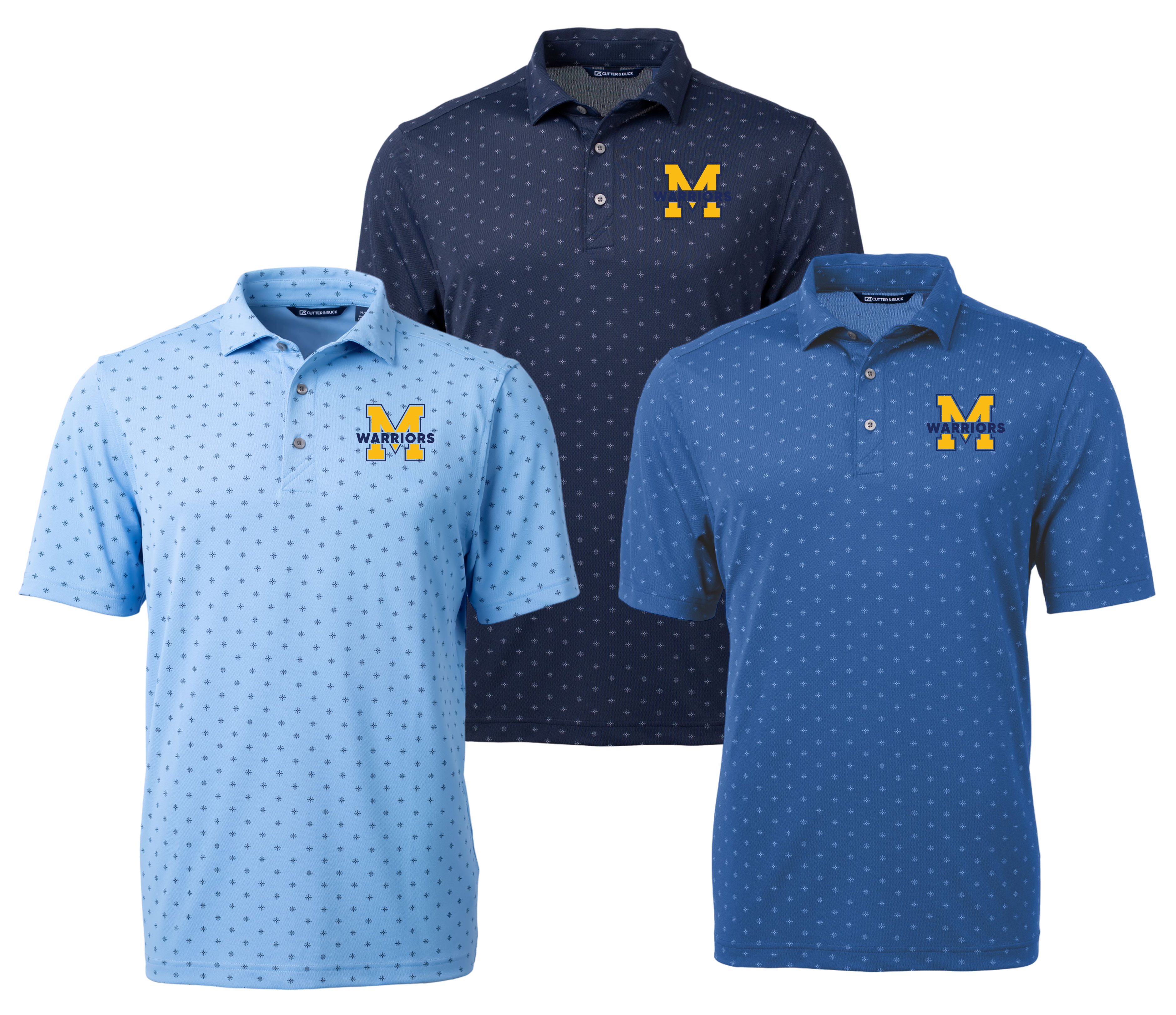 Cutter & Buck Virtue Eco Pique Tile Print Recycled Mens Polo