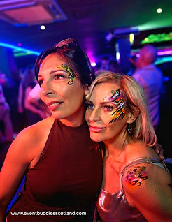 Club Face Paint UV neon Glitter Bar hire Scotland