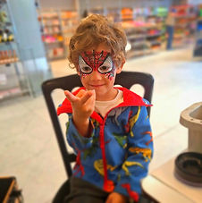 Spider-Man face painting for Harvey Nichols corporate family event in Edinburgh by Event Buddies Scotland