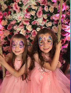 Kids face painter forflower face painting for Harvey Nichols corporate family event entertainment Edinburgh