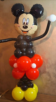 Mickey Mouse character balloon stack for a Disney reveal birthday present in Central Scotland.