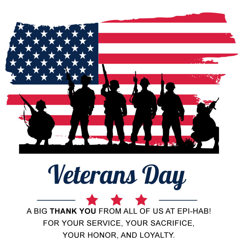 Social media Veterans Day post for Epi-Hab
