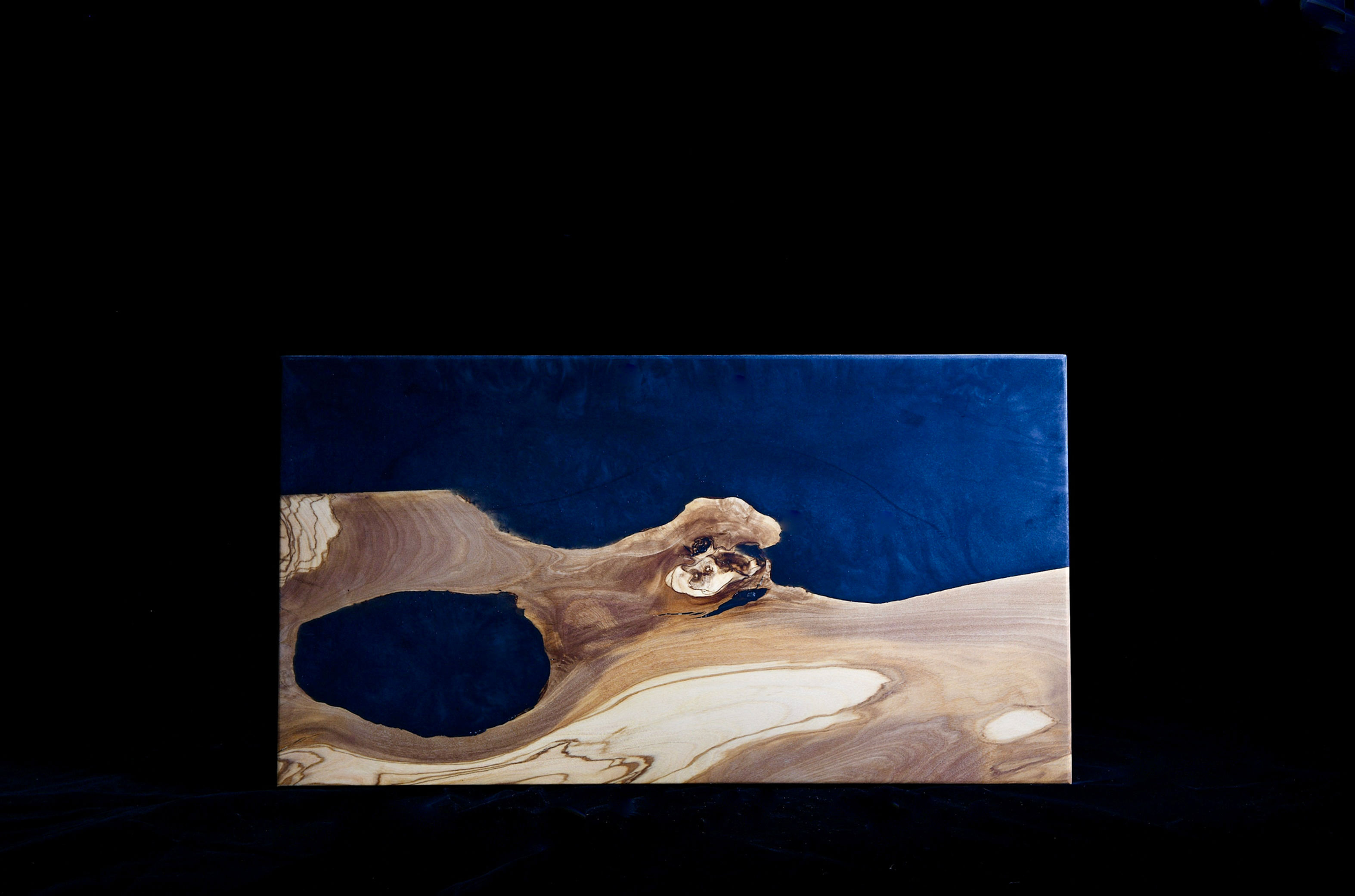 Olive wood and Charcoal Resin Server