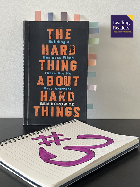 The Hard Thing About Hard Things & Why survival is a technical maneuver.