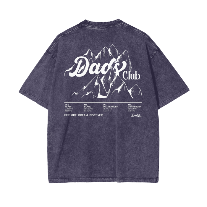 Thumbnail: White Mountain Tee | Acid Washed Oversized T-Shirt | The Dads Club Collection