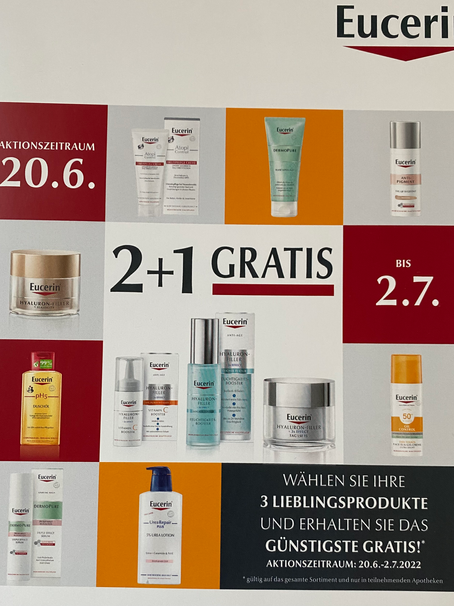 2+1 GRATIS EUCERIN PRODUKTE