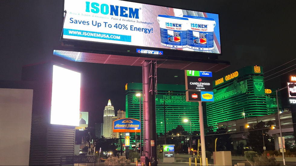 Isonem Thermal Paint displayed on billboard in Las Vegas