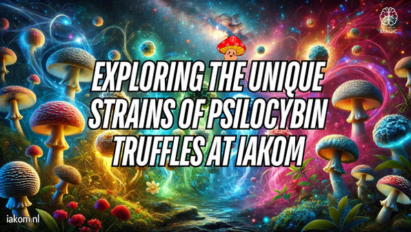 "A surreal, psychedelic landscape featuring glowing psilocybin truffles of various colors floating in a mystical forest. Ethereal energy swirls around the truffles, symbolizing their unique characteristics and effects. The background includes bioluminescent plants, cosmic light trails, and a dreamlike atmosphere, evoking a sense of wonder and exploration. The image is visually immersive with no text present.