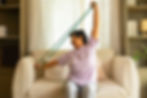 Happy Asian senior mature woman enjoy healthy lifestyle resistance band training exercise