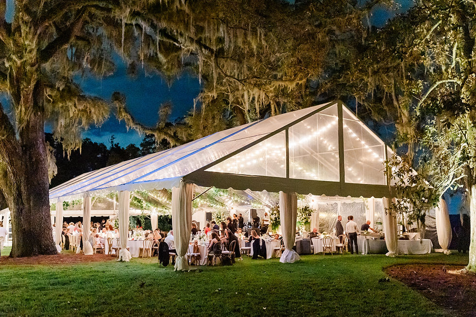 Tented Wedding Low Country Savannah Beautiful Lighting