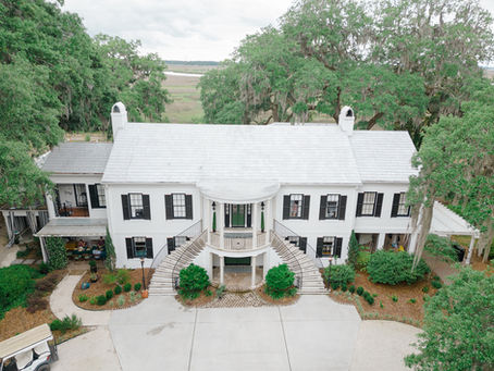 White mansion on the river