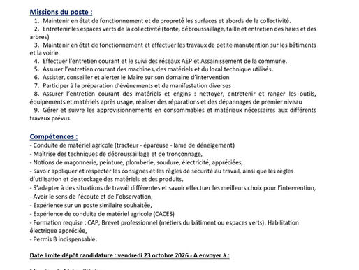 Offre d'emploi