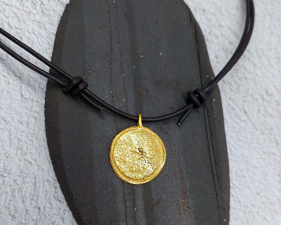 Thumbnail: Silver & Gold Vermeil Sun Disc Pendant