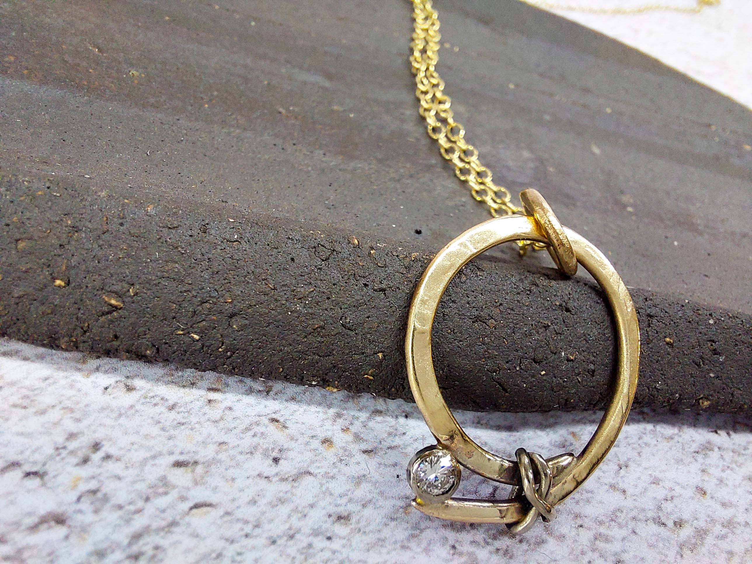 Gold Bound Pendant: Diamond