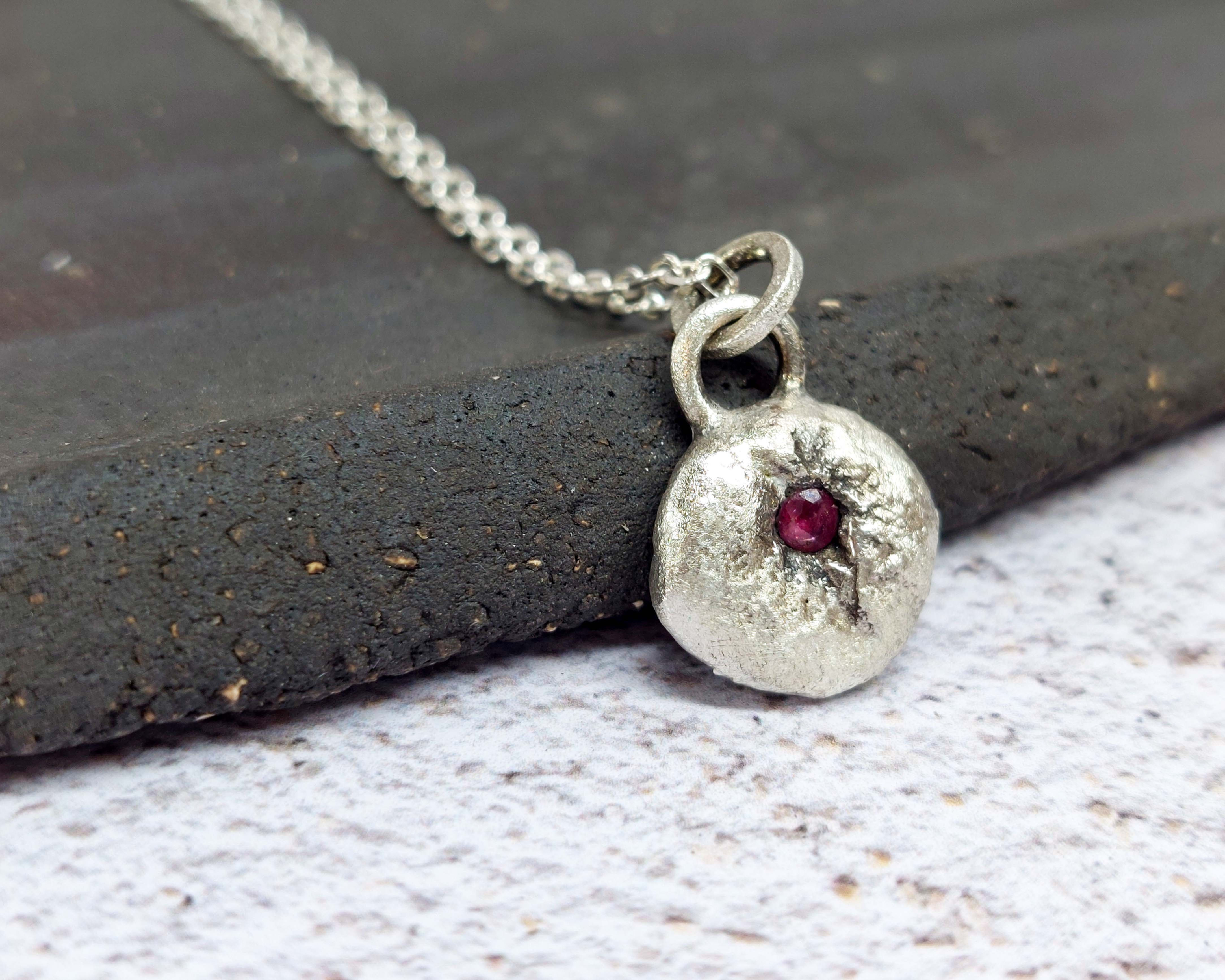 Ruby in Silver Pendant