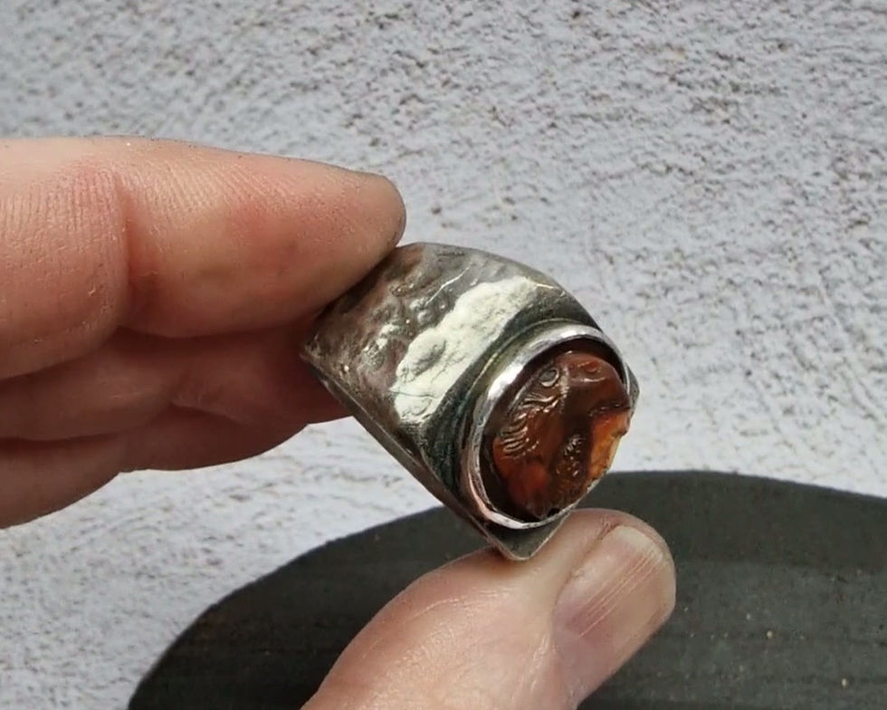Thumbnail: Heavy Vintage Carnelian Signet Ring