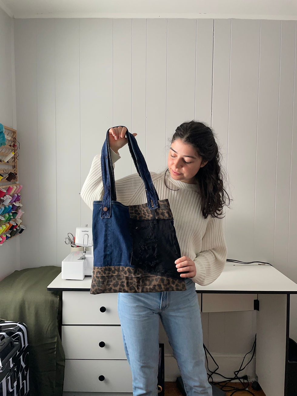 Thumbnail: Cheetah Print Patchwork Bag 