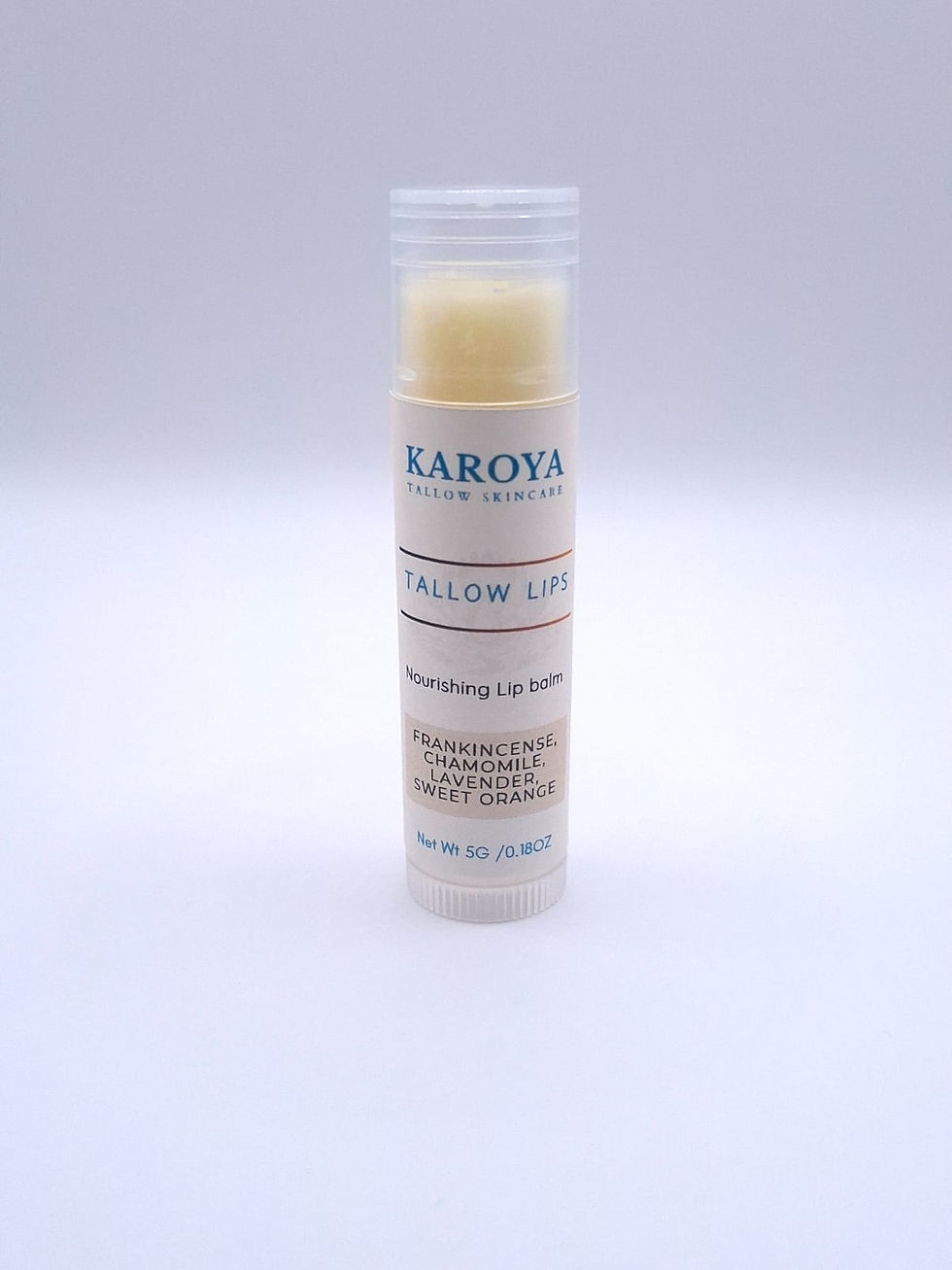 Nourishing tallow lip balm Frankincense chamomile sweet orange