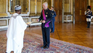 Ambassador Jusu Presents Credentials to King Philippe.