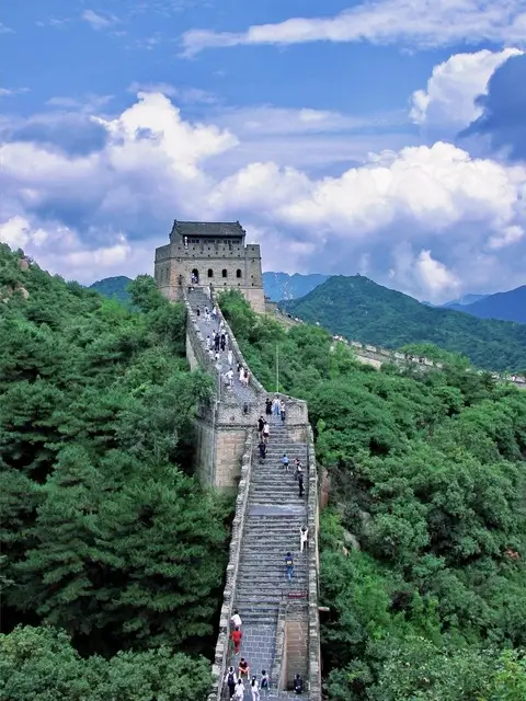 Visitors walking along Badaling Great Wall with watchtower views, highlighting the classic and accessible Beijing Great Wall experience