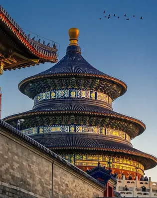 Temple of Heaven in Beijing, featuring the Hall of Prayer for Good Harvests and traditional imperial architecture.