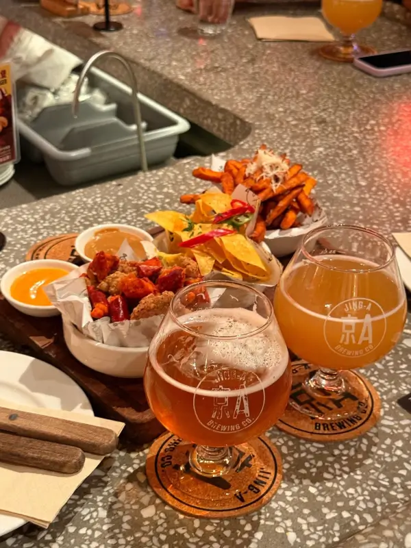 Craft beer tasting with food at Jing-A Brewing Beijing