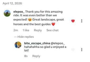 Bite Escape Beijing horse riding tour reviews – guests enjoying scenic countryside horseback riding experiences near Beijing with professional guides and authentic local experiences