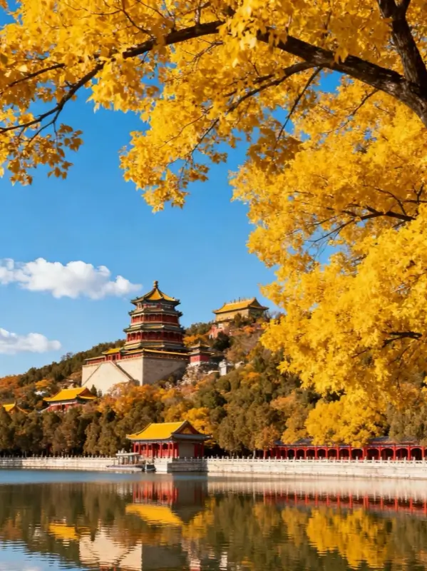 Late autumn scenery at the Summer Palace in Beijing in November
