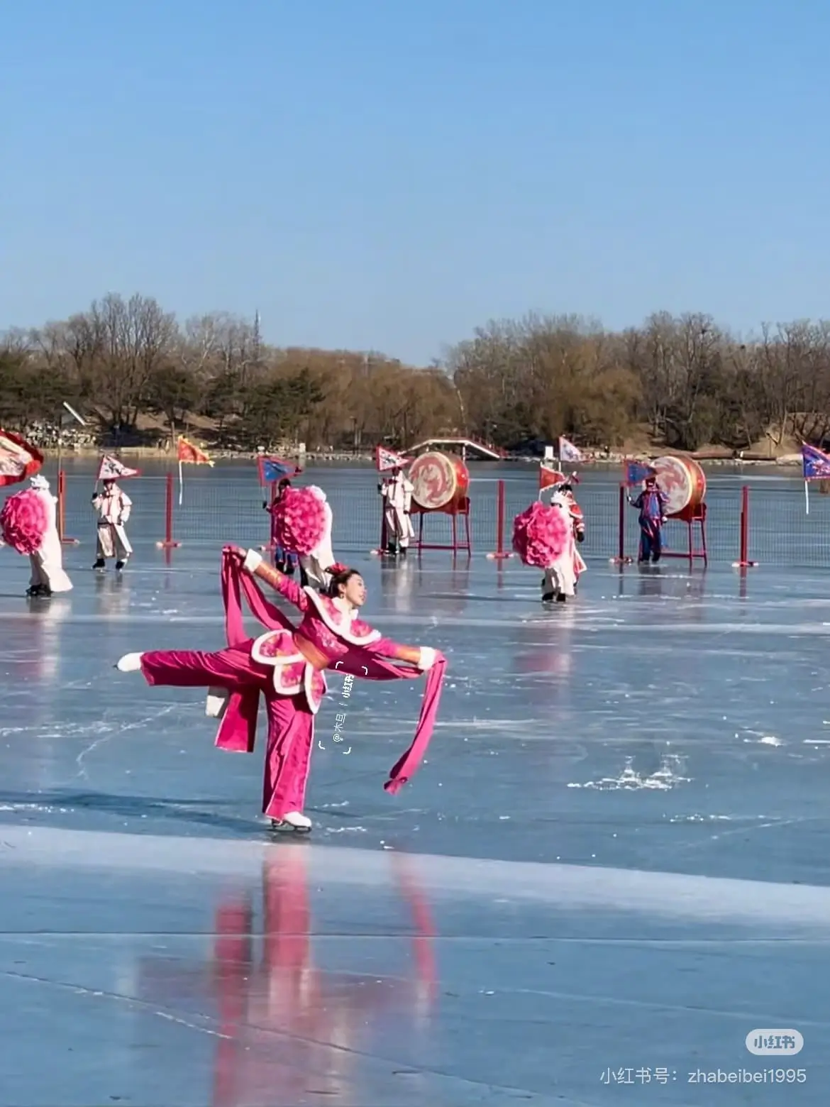 Dancing show on ice rink