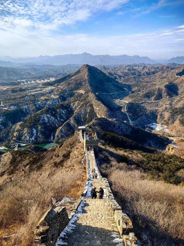 Simatai Great Wall with dramatic mountain ridges and original structure, offering a more rugged and authentic Beijing Great Wall experience