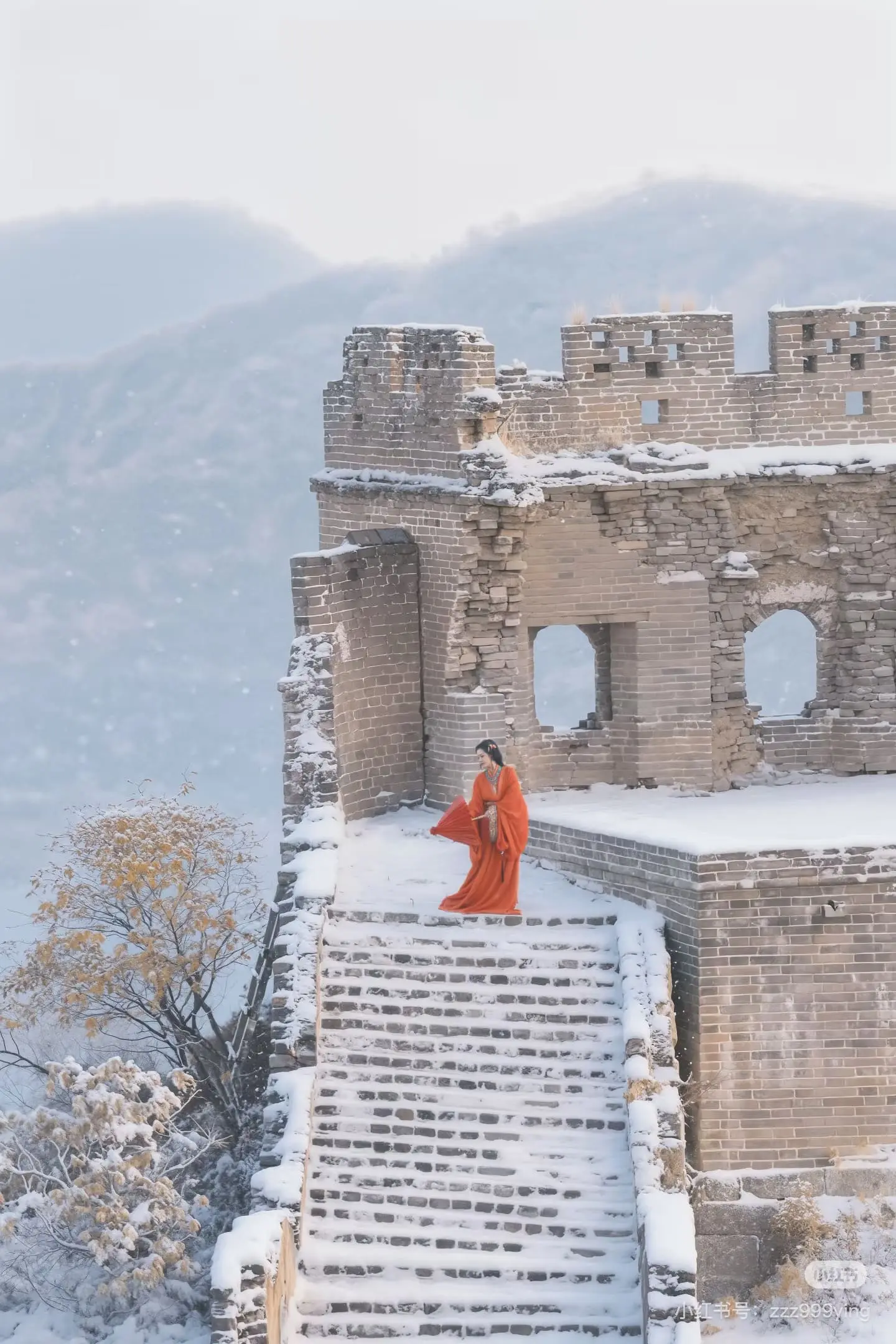 The Great wall covered in snow