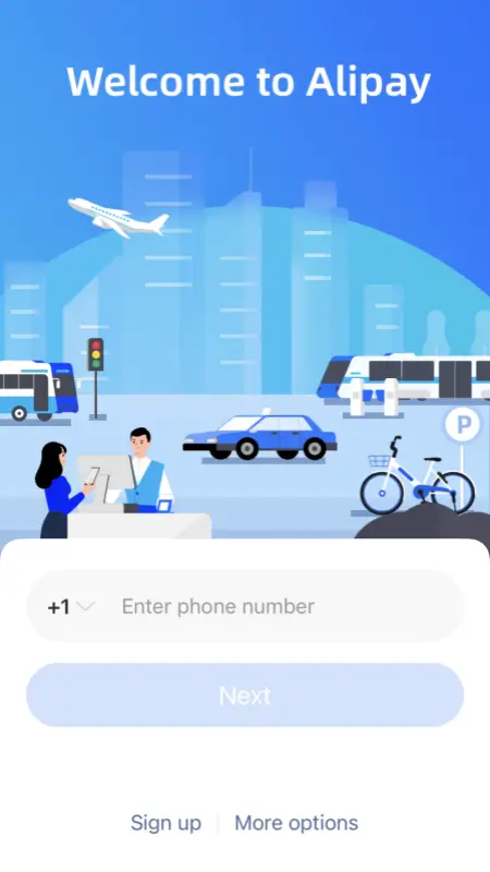 Alipay international sign-up