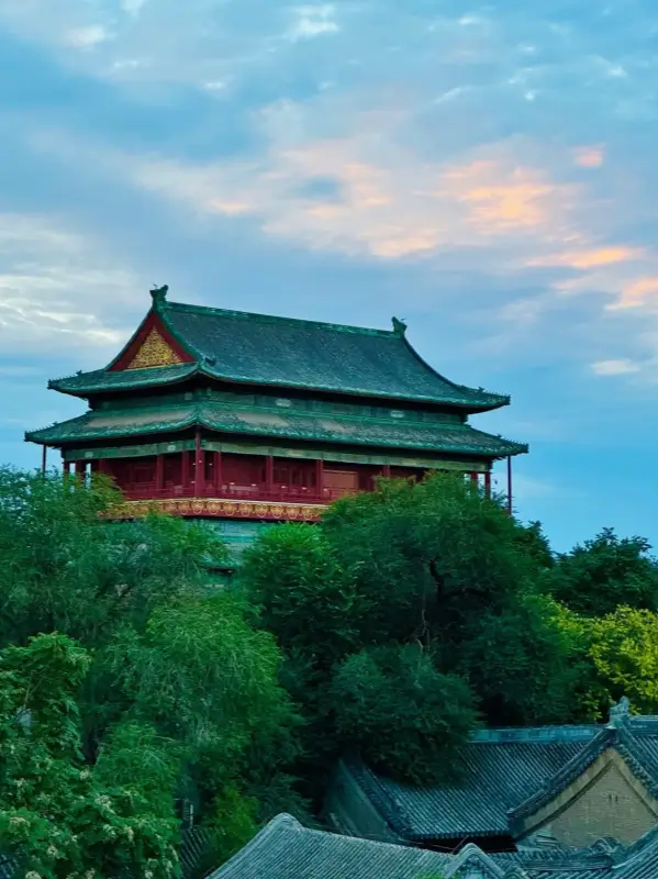 Beijing Drum Tower with soft May evening light