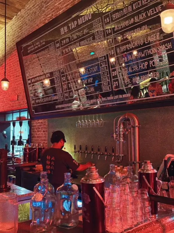 Interior of Jing-A Brewing taproom in Beijing