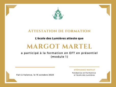 Attestation de formation (module 1) in the pocket! =)